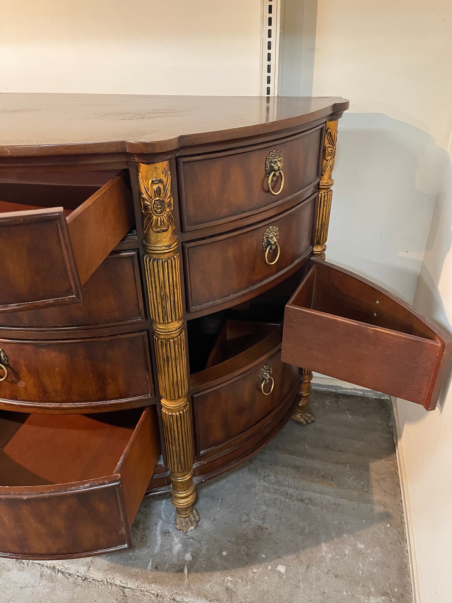 Neoclassical 12 Drawer Mahogany Commode Chest