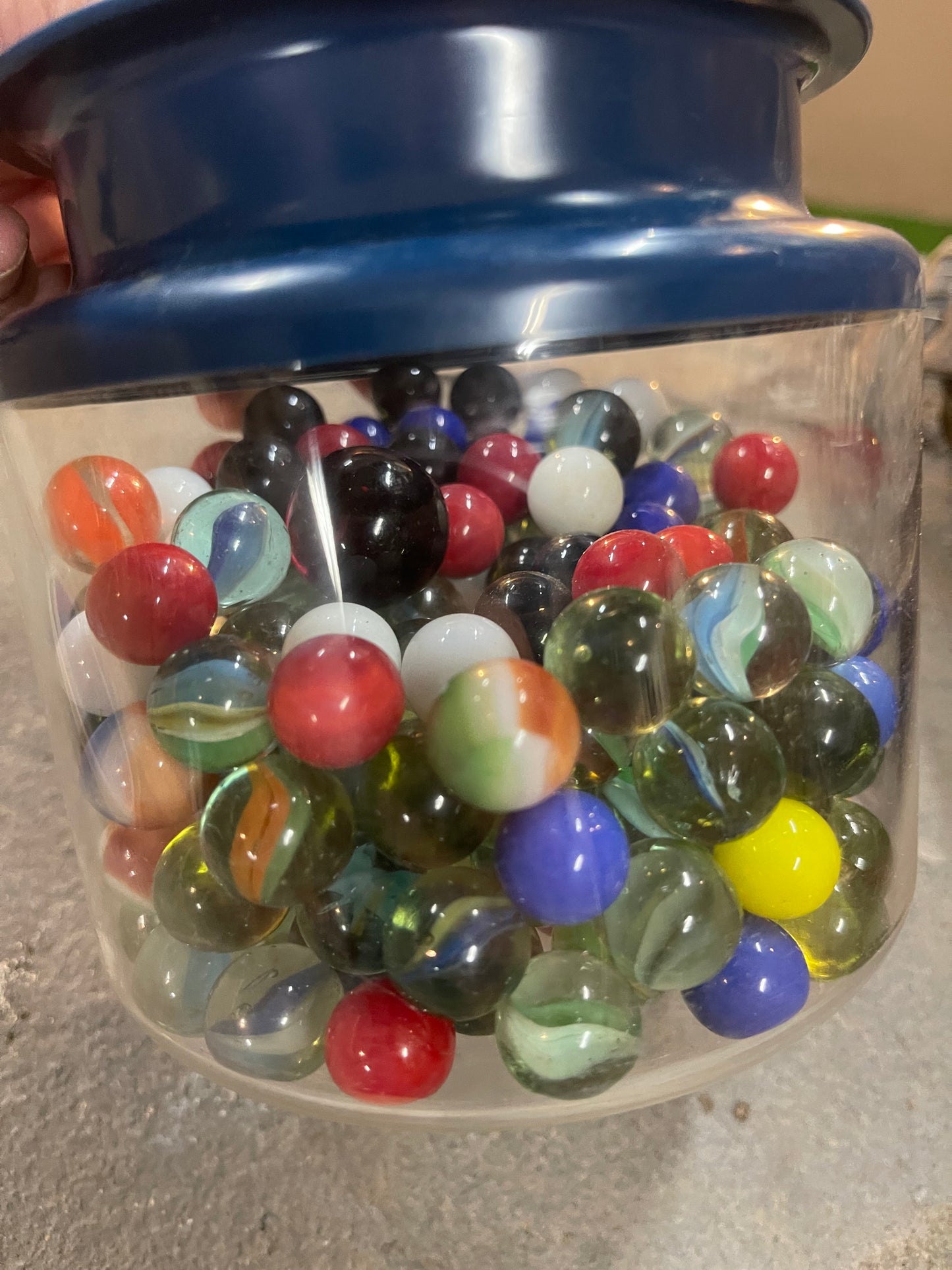 Jar Full Of Vintage & Modern Marbles