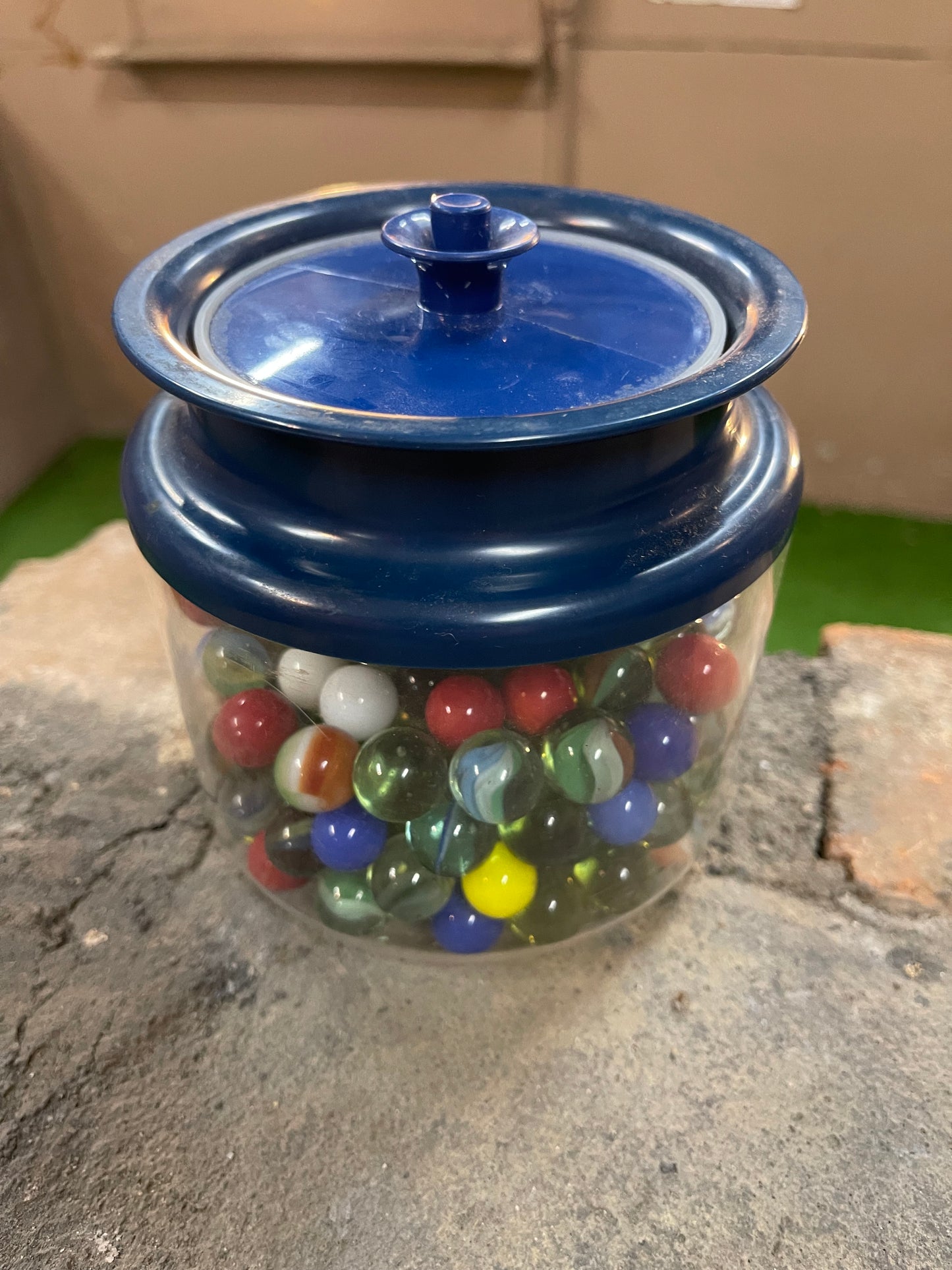 Jar Full Of Vintage & Modern Marbles