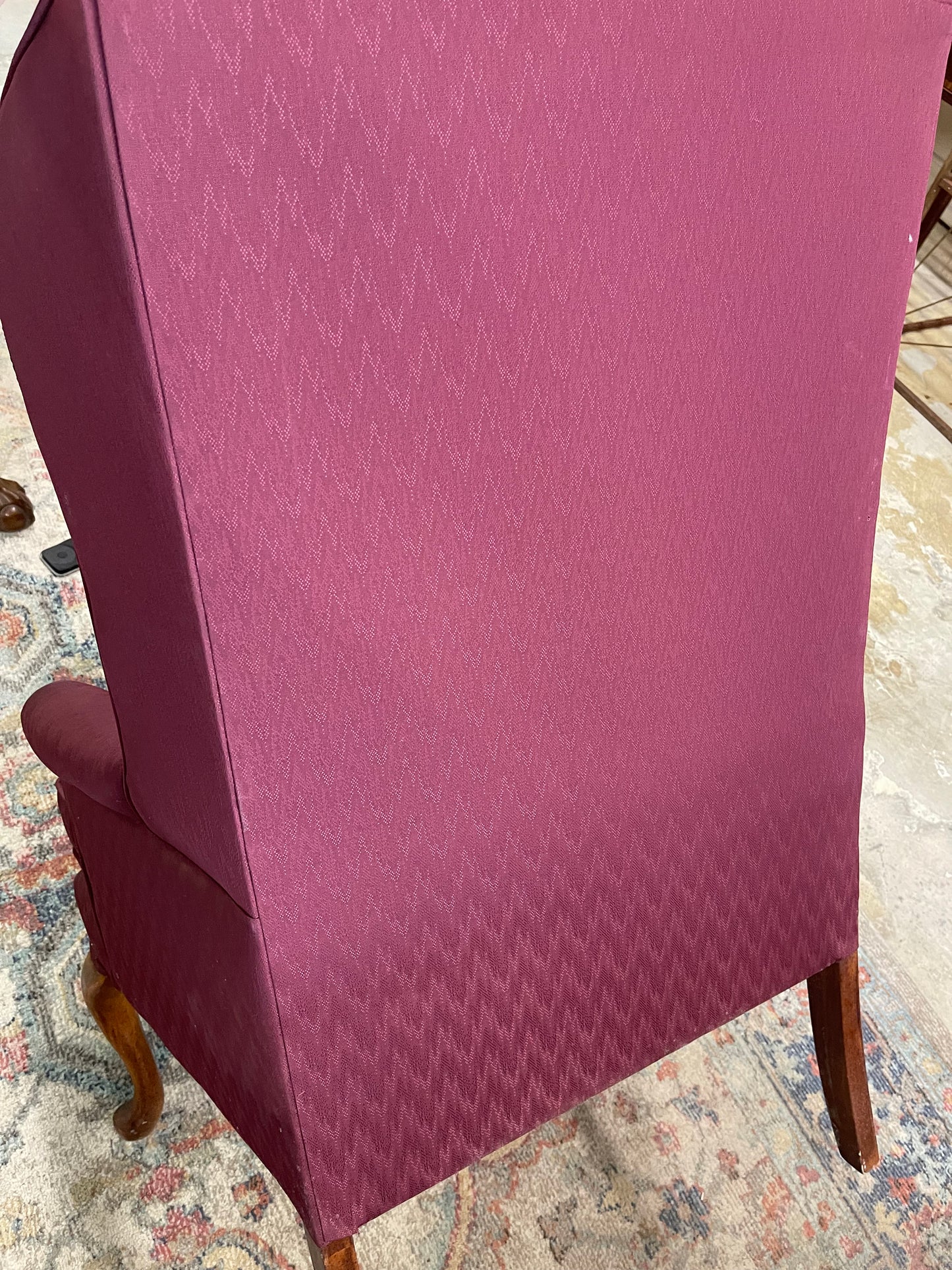Burgundy Wingback Chair