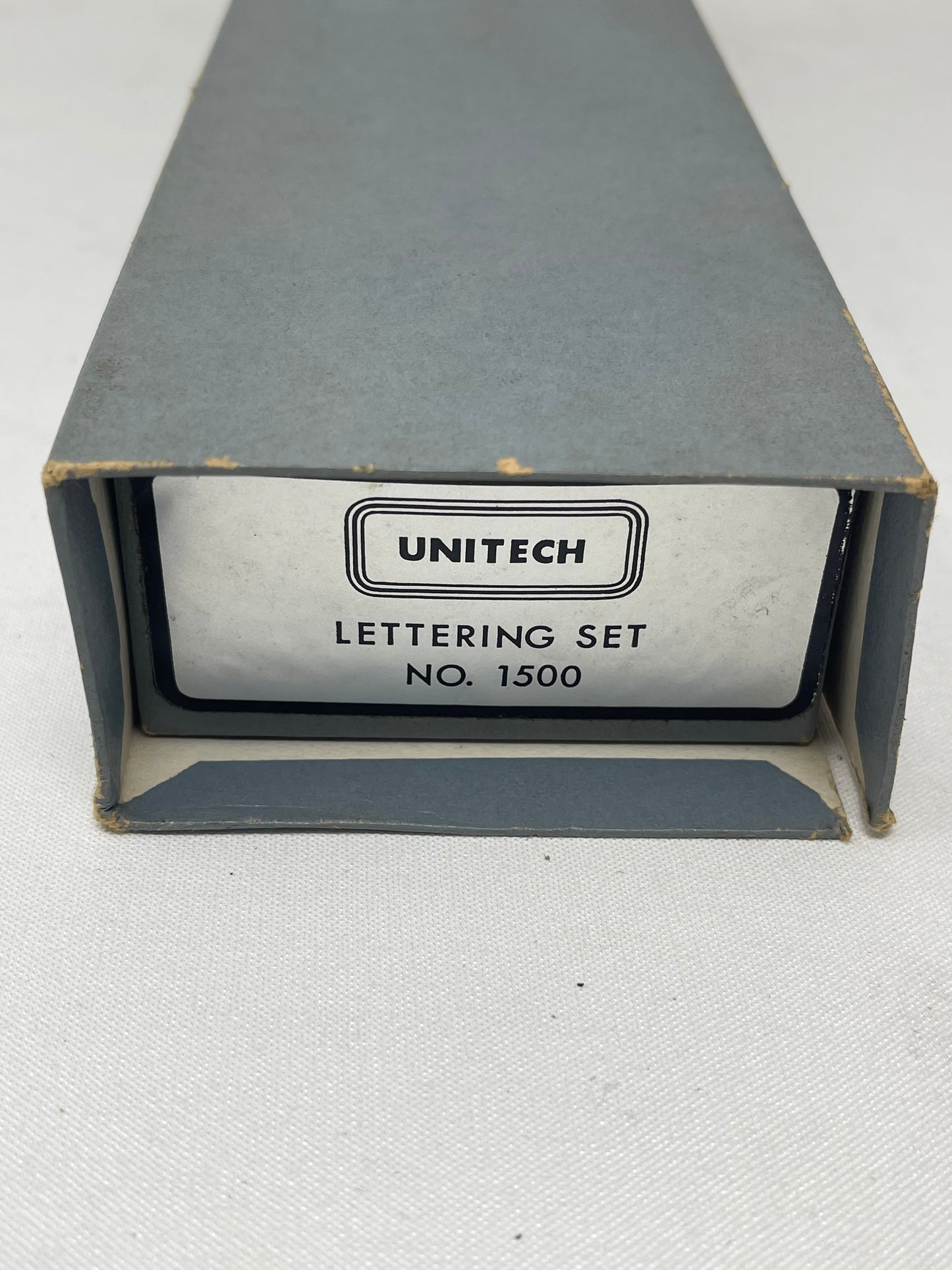 Vintage Unitech No. 1500 Lettering Set W/ Original Wooden Case