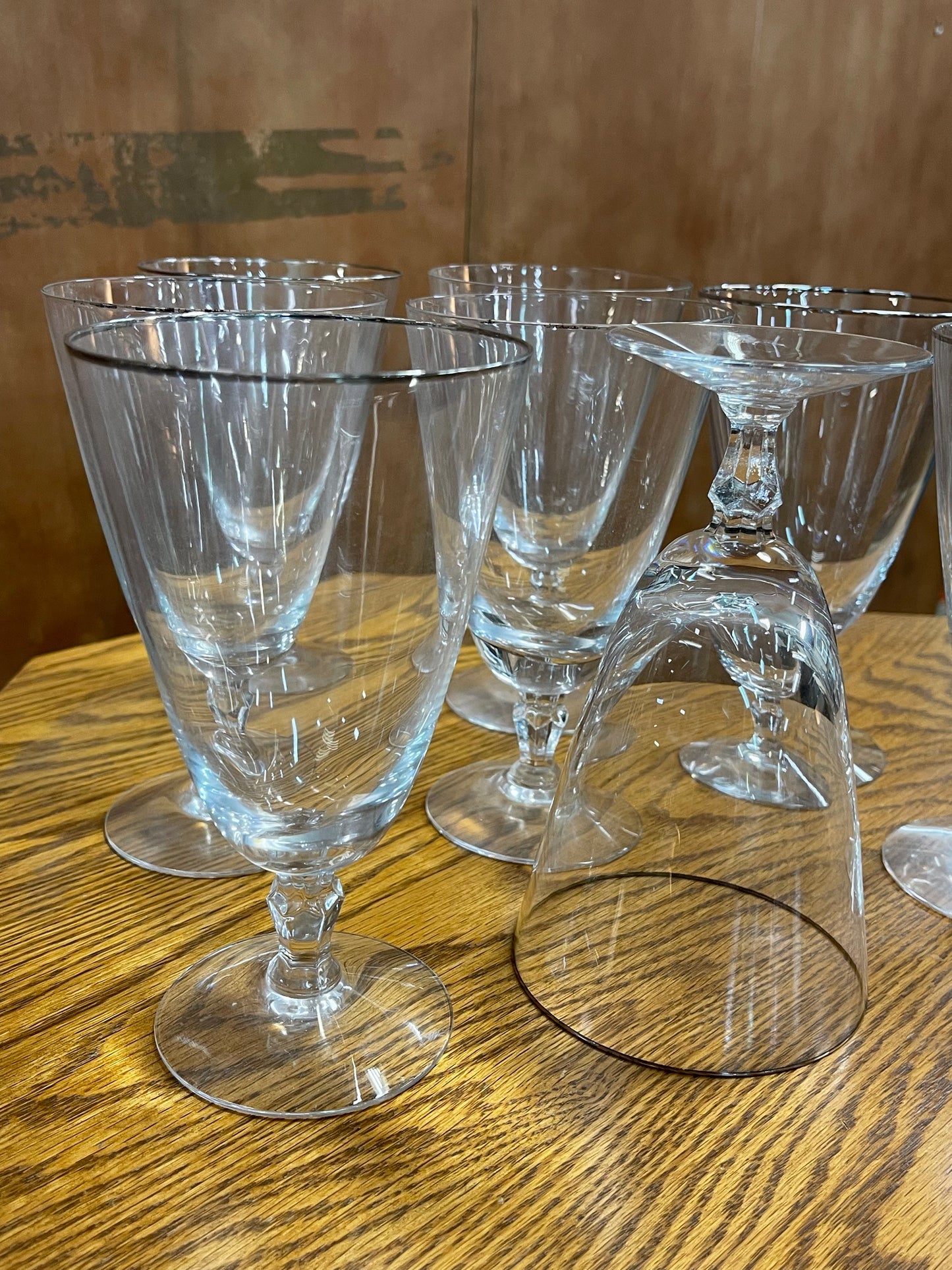 Fostoria Engagement Platinum Trim Iced Tea Glasses Set Of 8