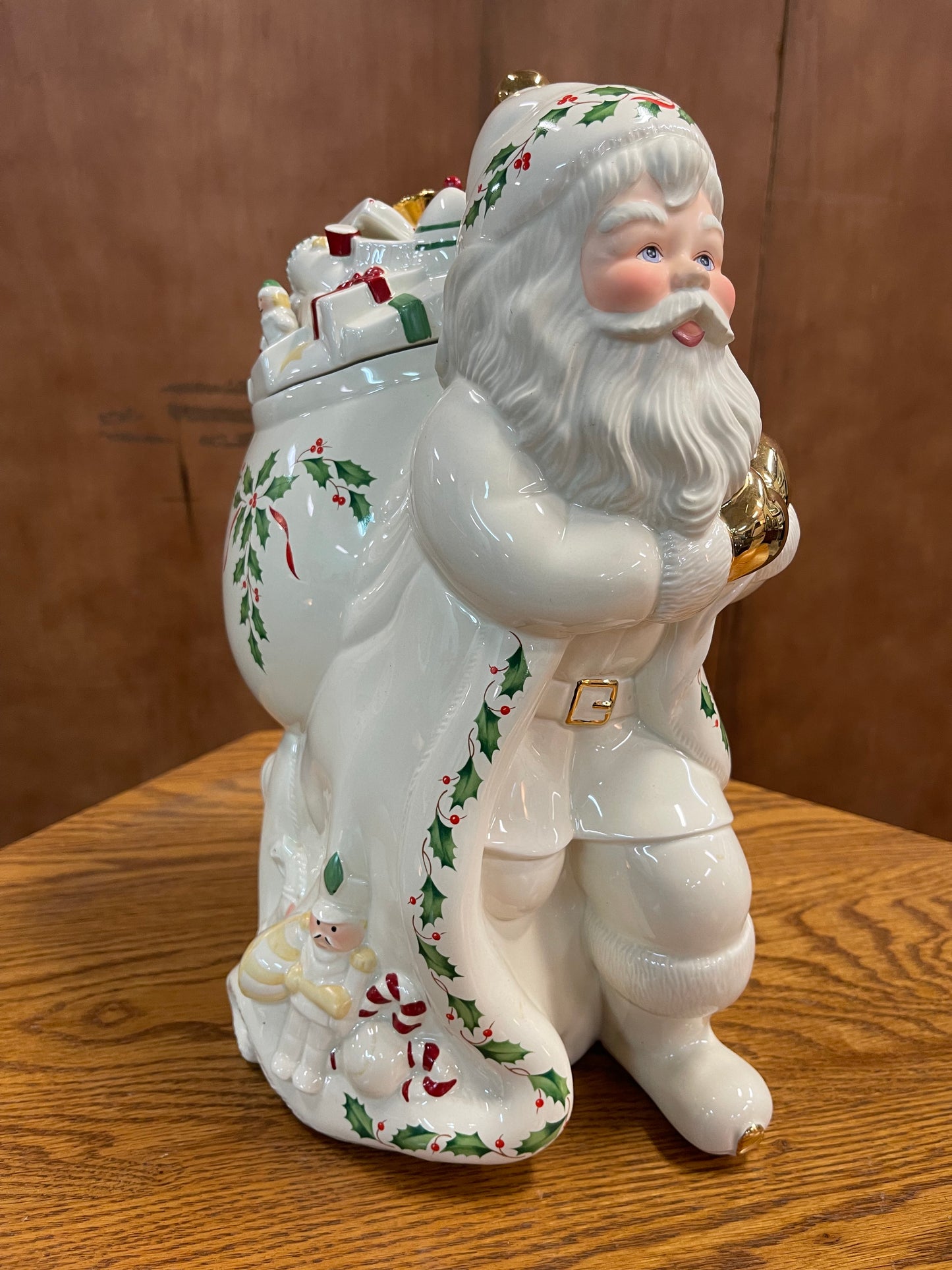 Lenox 1999 Holiday Collection Santa "Skates To New Millennium" Cookie Jar