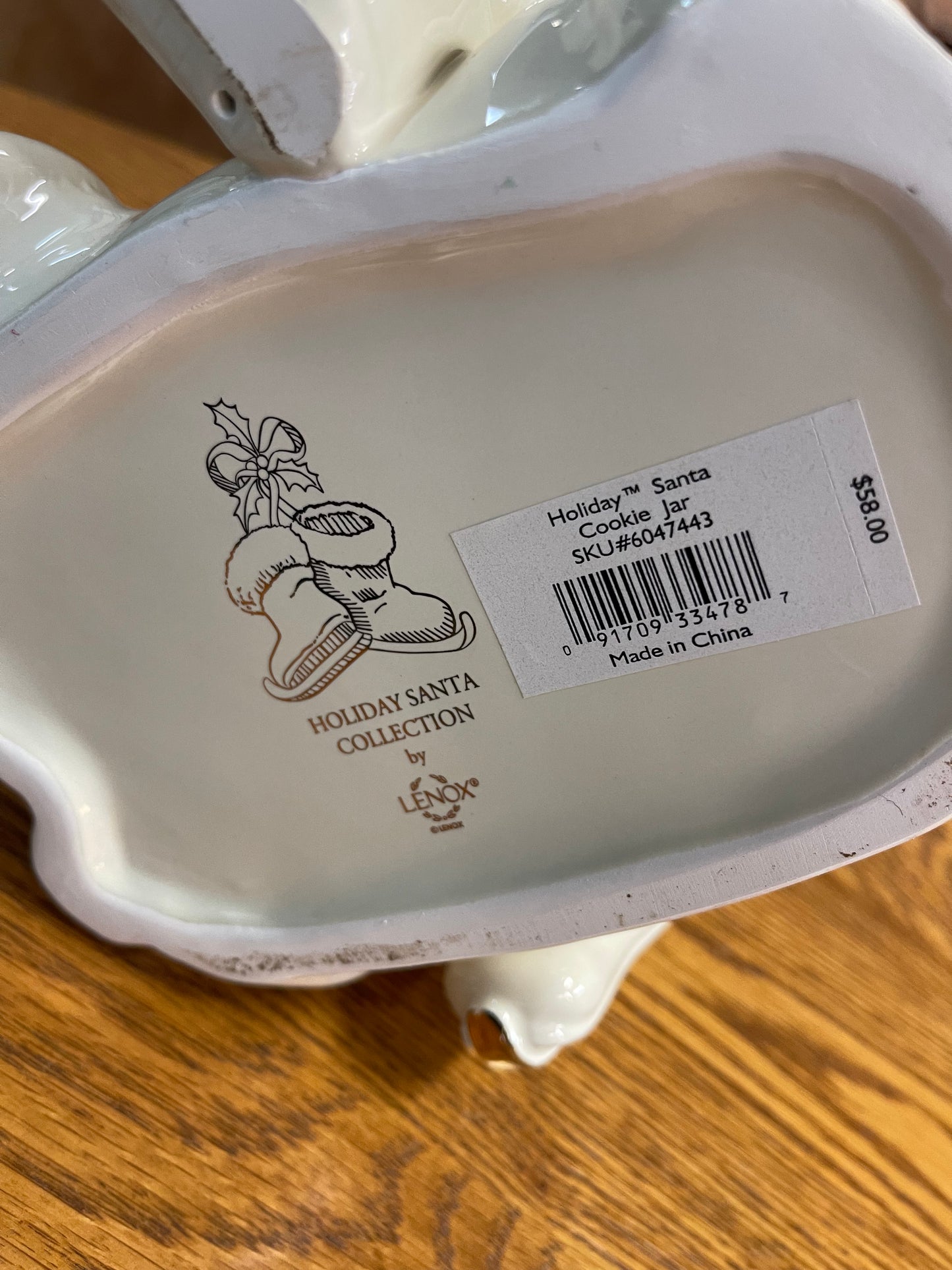 Lenox 1999 Holiday Collection Santa "Skates To New Millennium" Cookie Jar