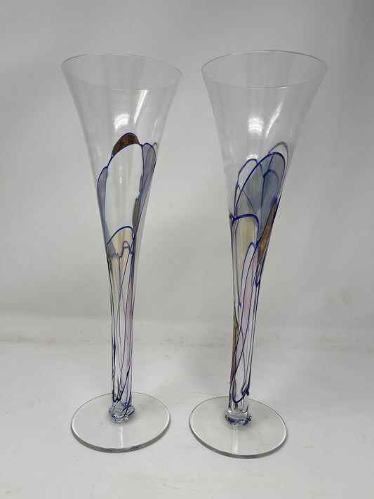 Milano Mosaic Stained Glass Champagne Flutes