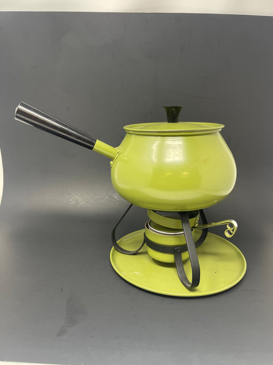 Retro Green Fondue Set