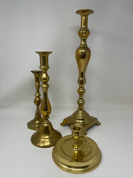 Lot Of 4 Brass Candlestick Holders