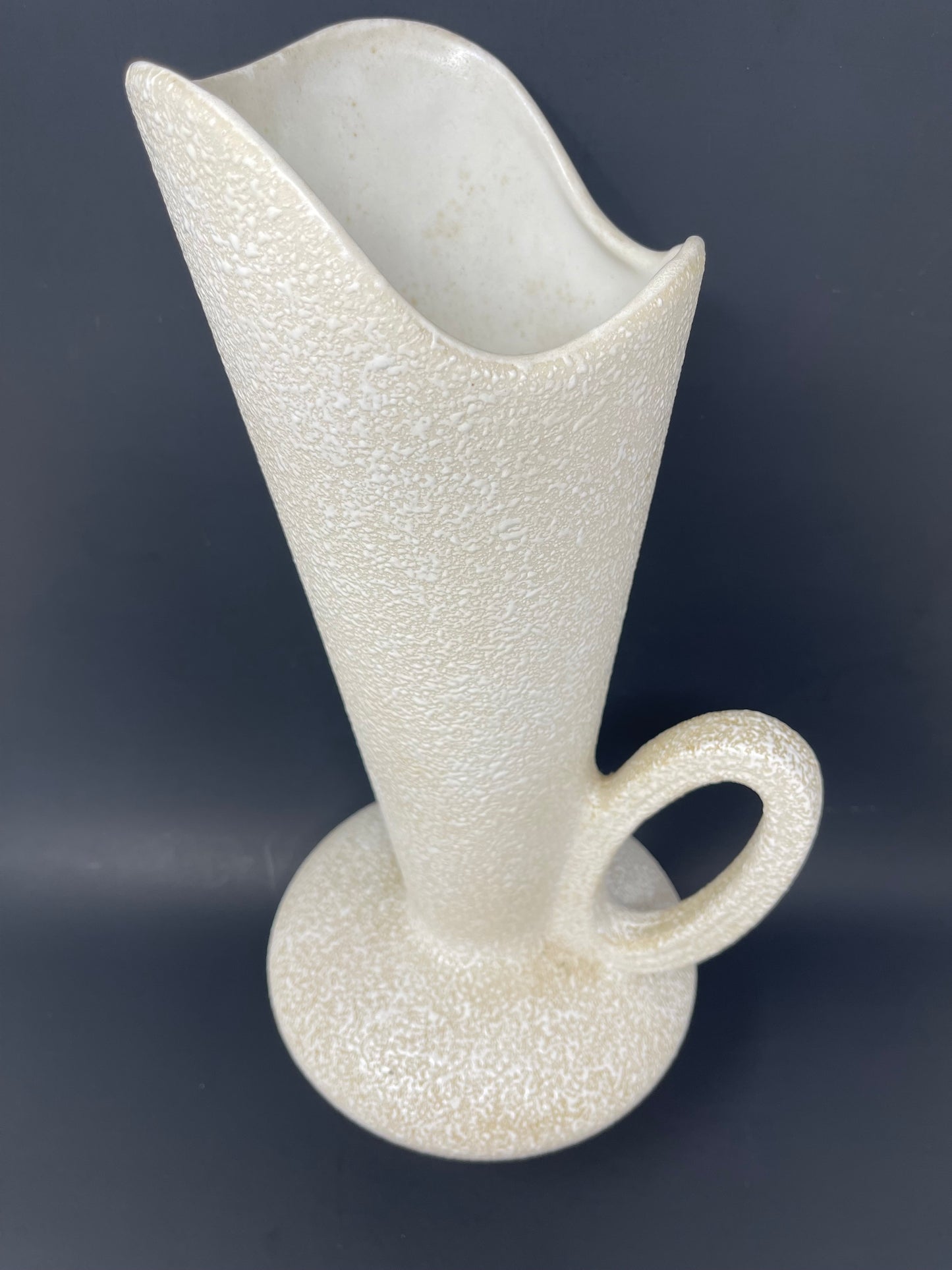 Vintage Mid Century Modern 14" White Splatter Vase