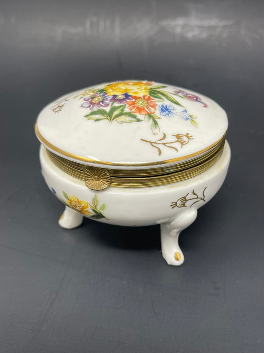 Napco Hand Painted Porcelain Trinket Box
