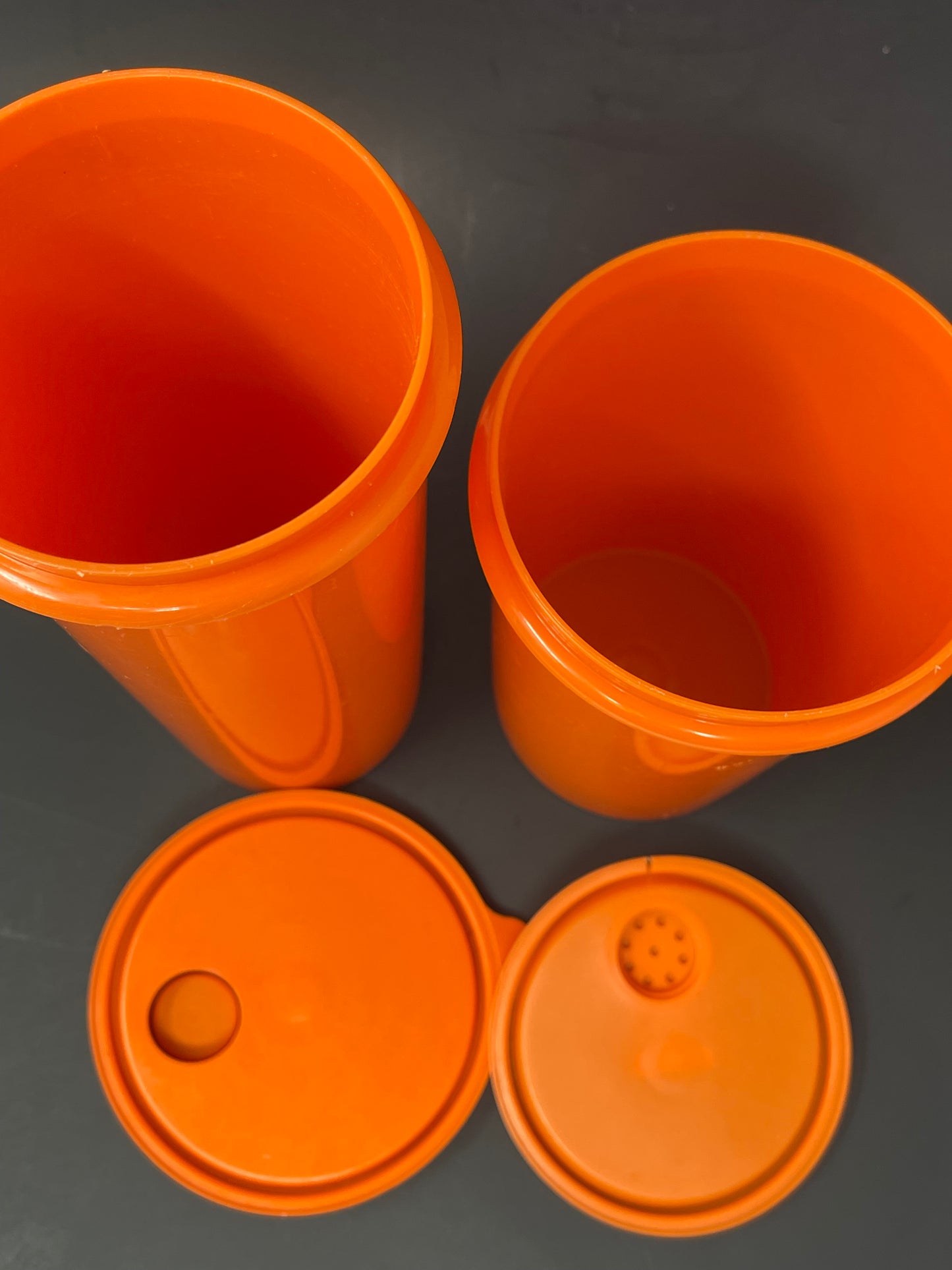 Vintage Orange Tupperware Drink Buddies W/ Cups