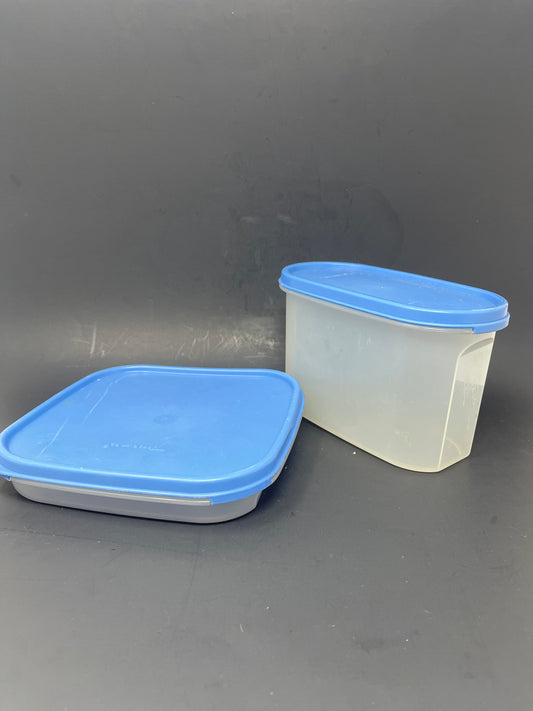Set Of 2 Blue Tupperware