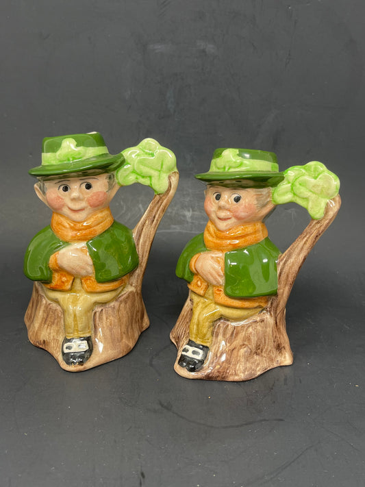 Irish Leprechaun Ceramic Candle Holders