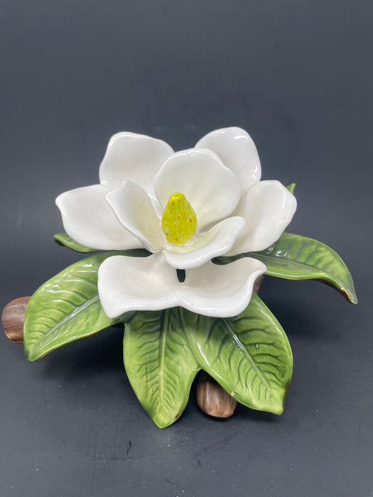 Ceramic White Magnolia Figurine