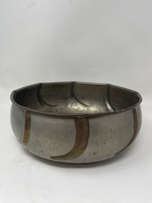 Round Hammered Brass Bowl