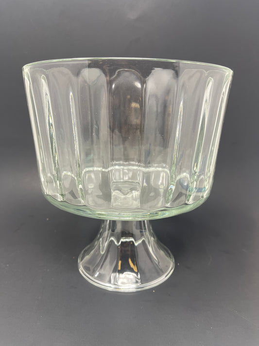 Paneled Glass Pedestal Trifle Bowl