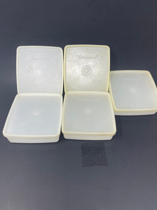 Set Of 5 Clear Tupperware Sandwich Containers