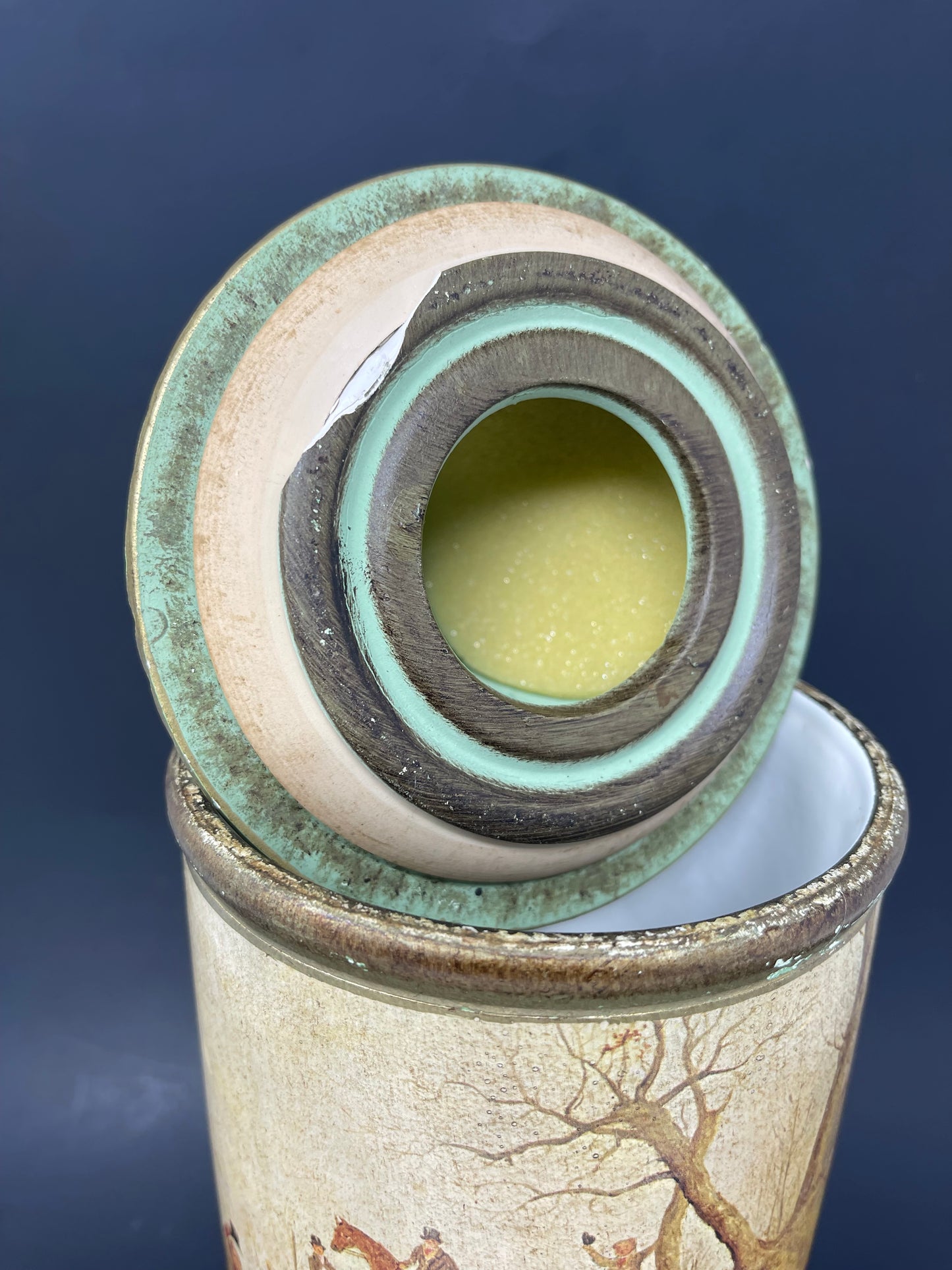 Vintage Hunting Scene Canister