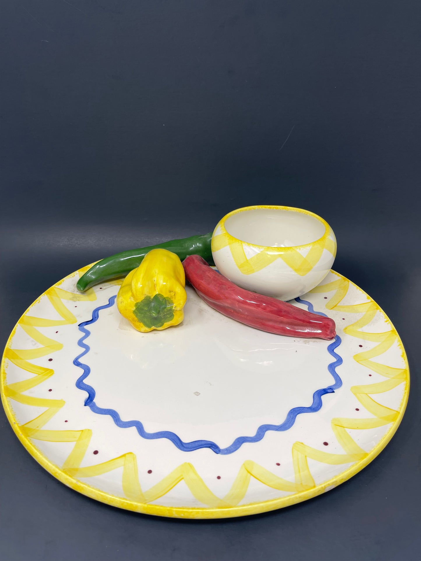 Vintage Cali Signed Large Vegetable Serving Platter