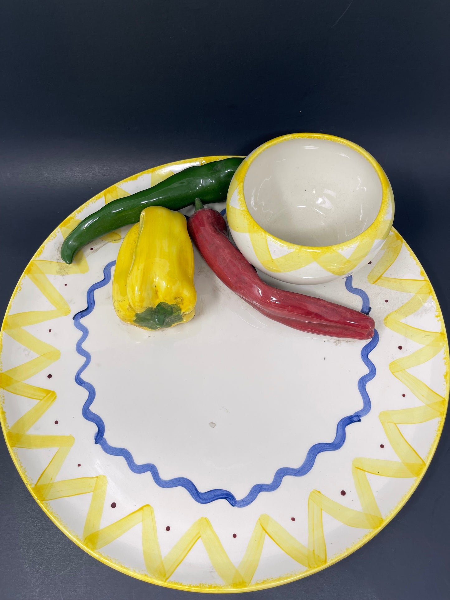 Vintage Cali Signed Large Vegetable Serving Platter