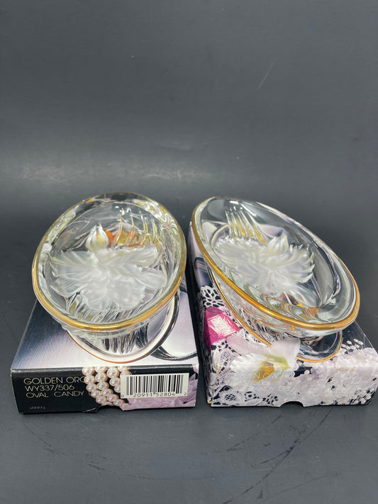 Studio Nova Golden Orchid Oval Candy Dish Set Of 2