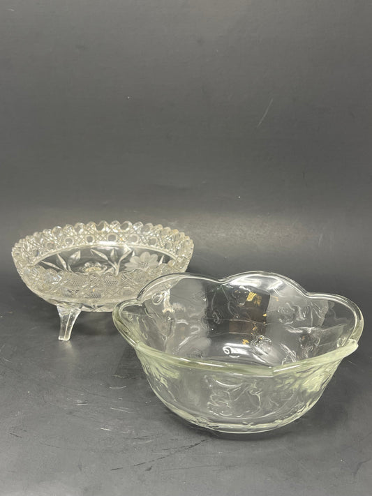 Set Of 2 Of Crystal Trinket Trays