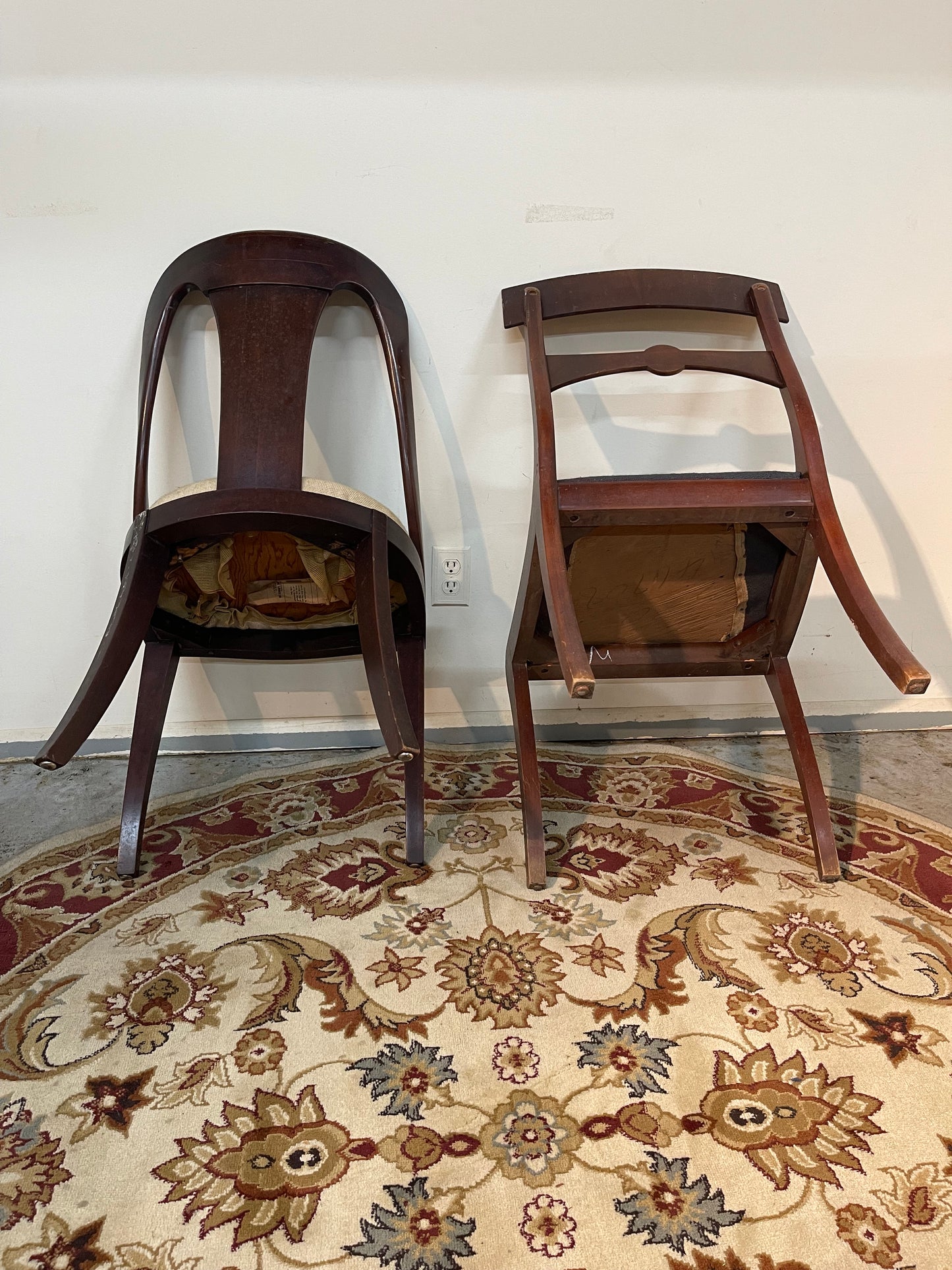 Set Of 2 Needlepoint Wooden Chairs