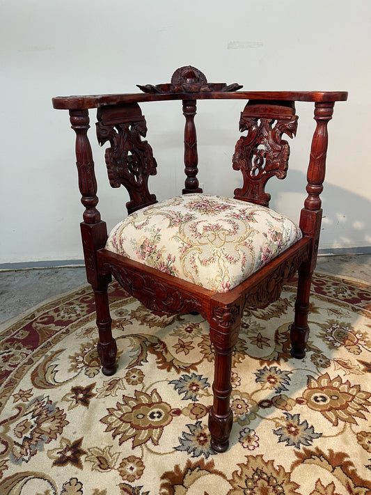 Antique Victorian Style Wooden Corner Chair
