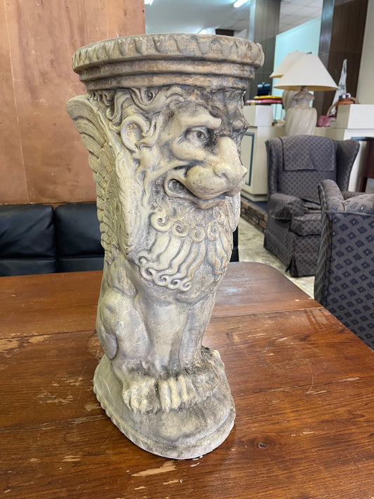 Winged Lion Gargoyle Pedestal