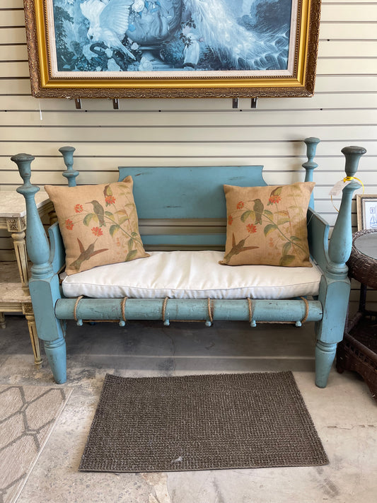 Light Blue Wood Settee