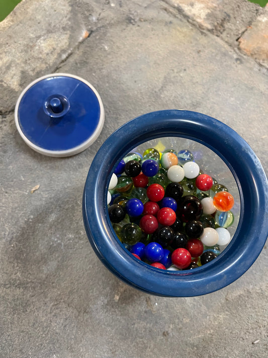 Jar Full Of Vintage & Modern Marbles