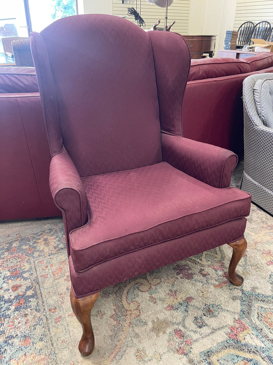 Burgundy Wingback Chair