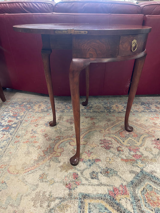 Georgian Style Baker Mahogany Demilune Flip Top Card Table
