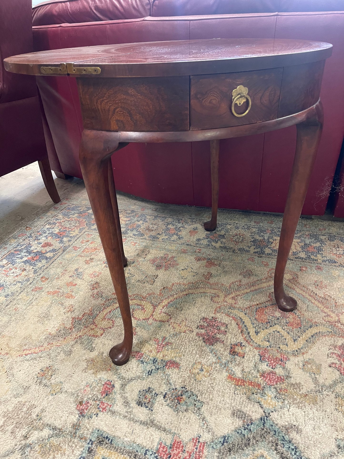 Georgian Style Baker Mahogany Demilune Flip Top Card Table