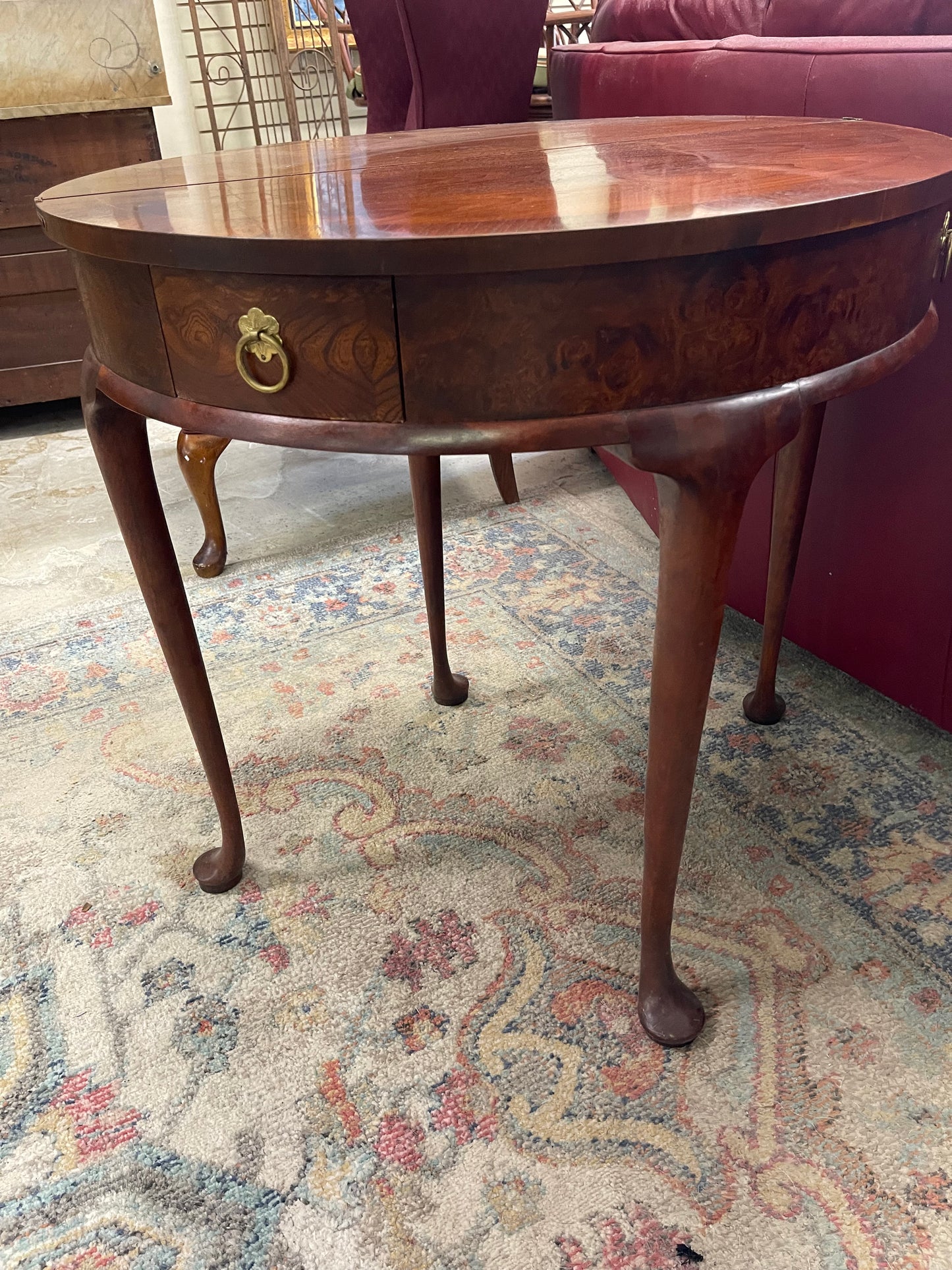 Georgian Style Baker Mahogany Demilune Flip Top Card Table