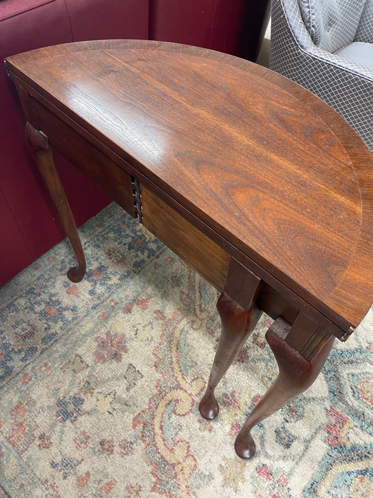 Georgian Style Baker Mahogany Demilune Flip Top Card Table